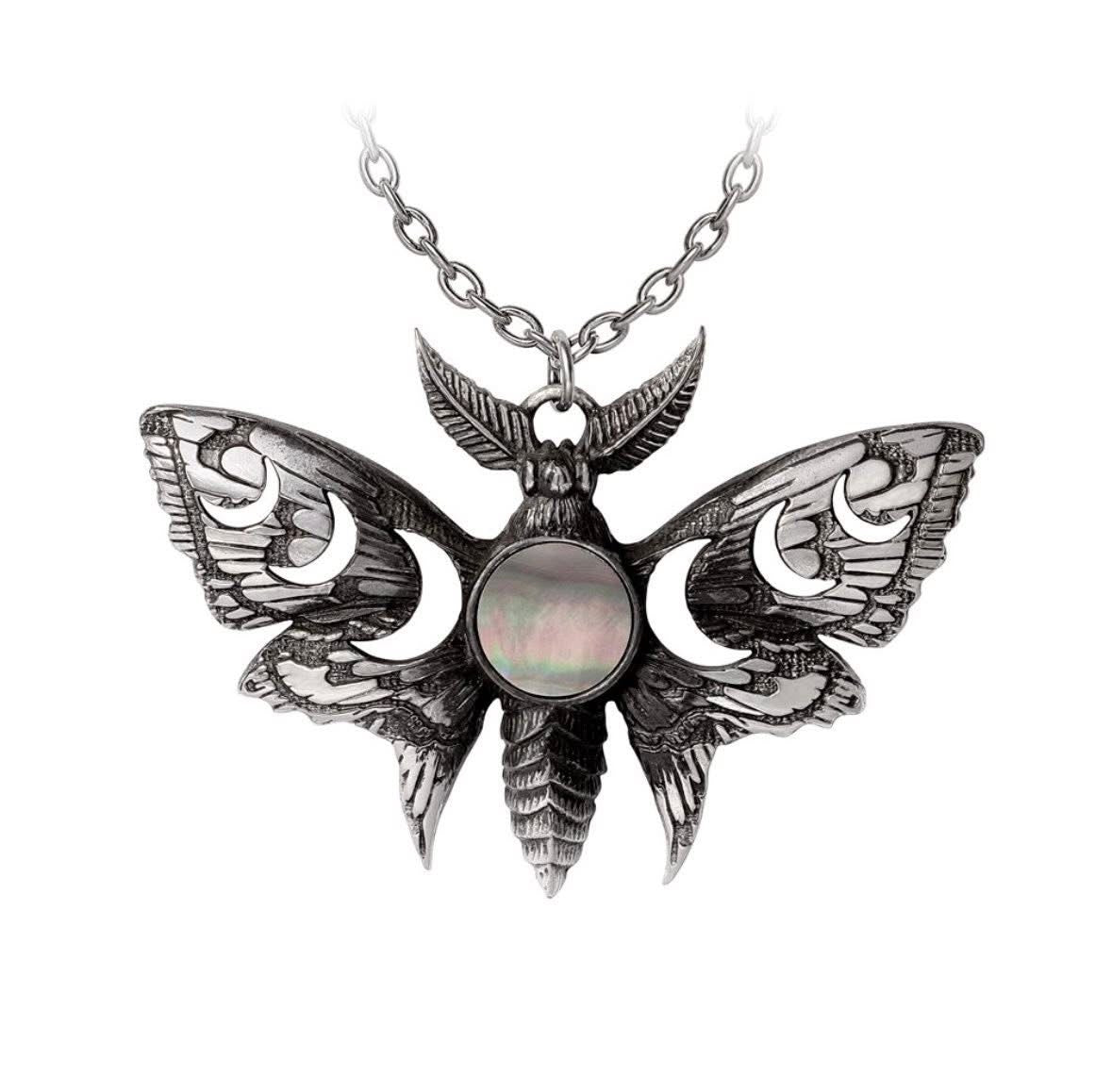 Lunar Moth pewter pendant by Alchemy England