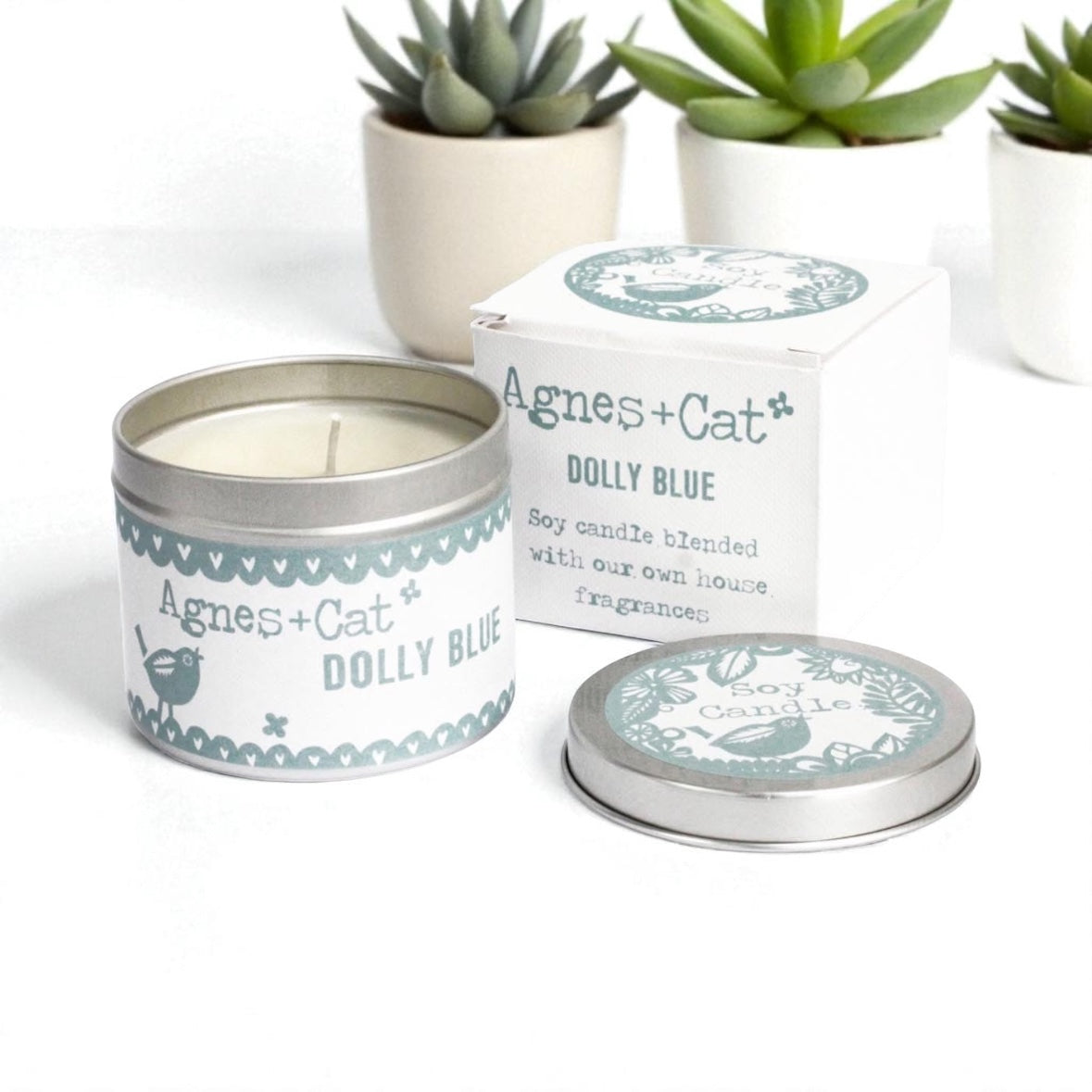 Agnes + Cat soy wax tin candles