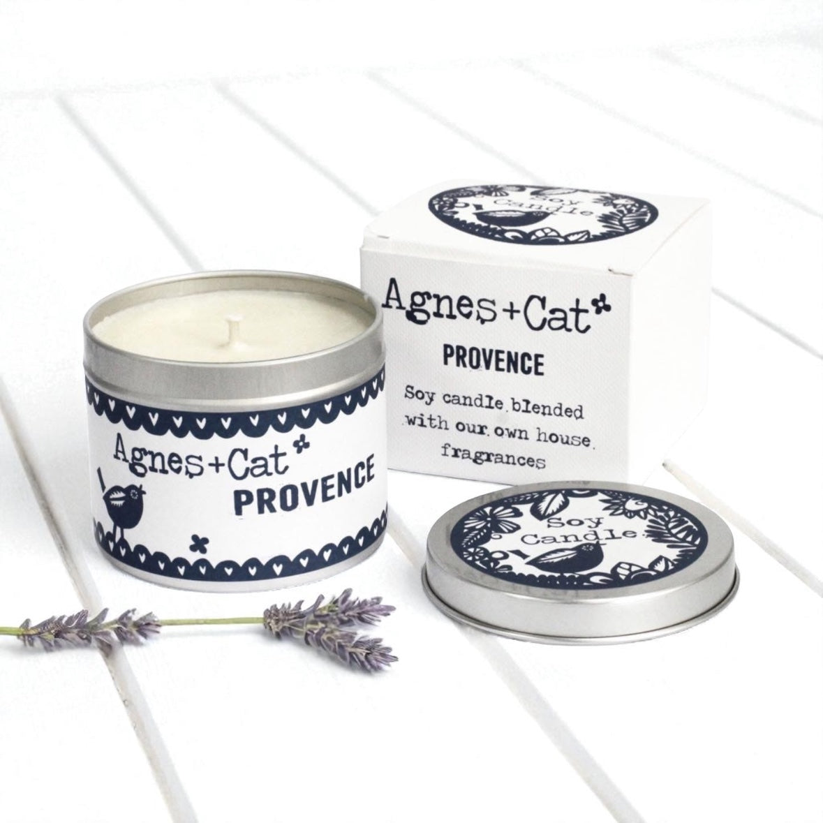 Agnes + Cat soy wax tin candles