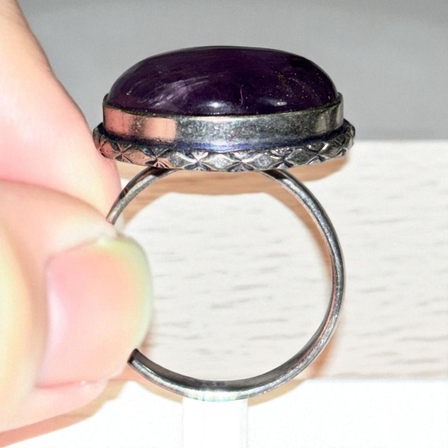 Amethyst 925 silver plated ring