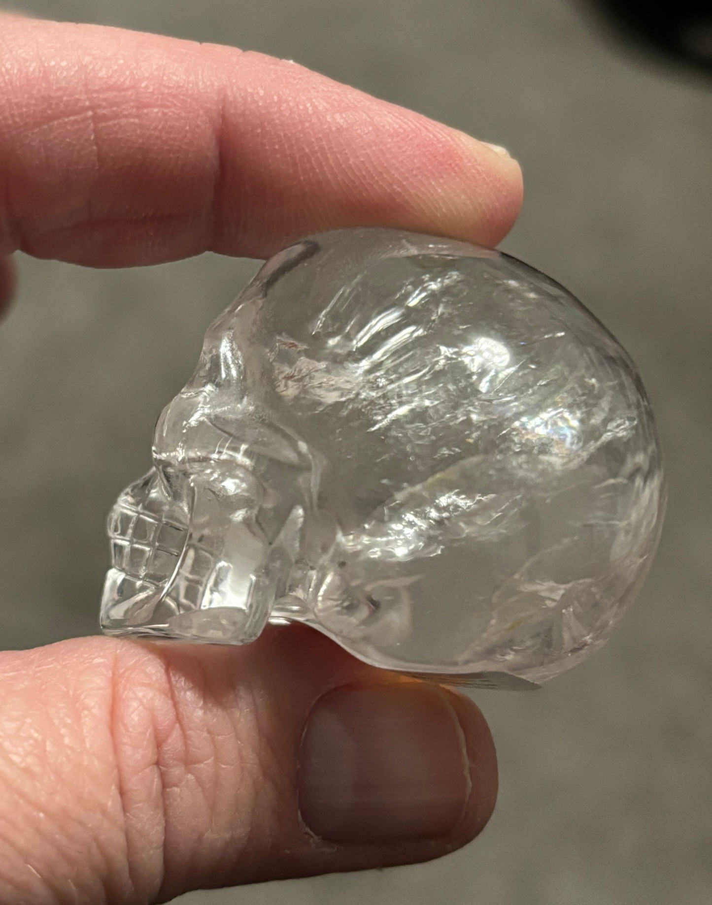 Clear quartz skull