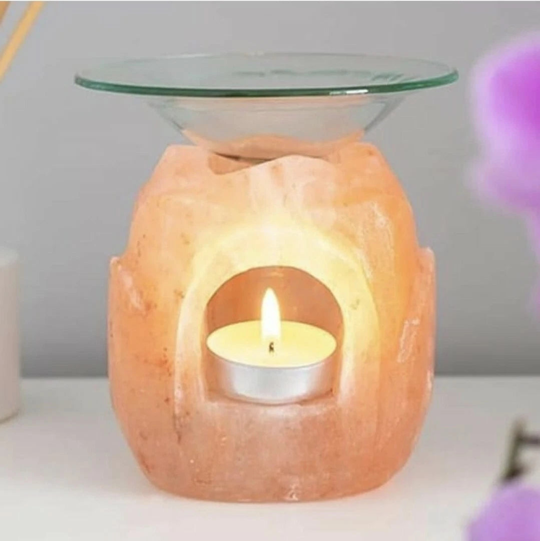 Himalayan salt oil burner, Lotus
