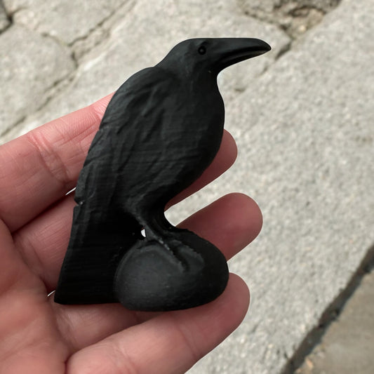 Black obsidian raven