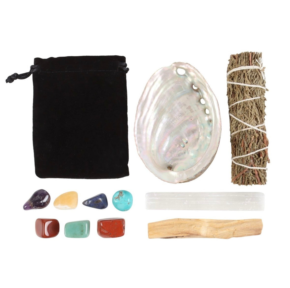 Devine energy smudge and stone wellness kit