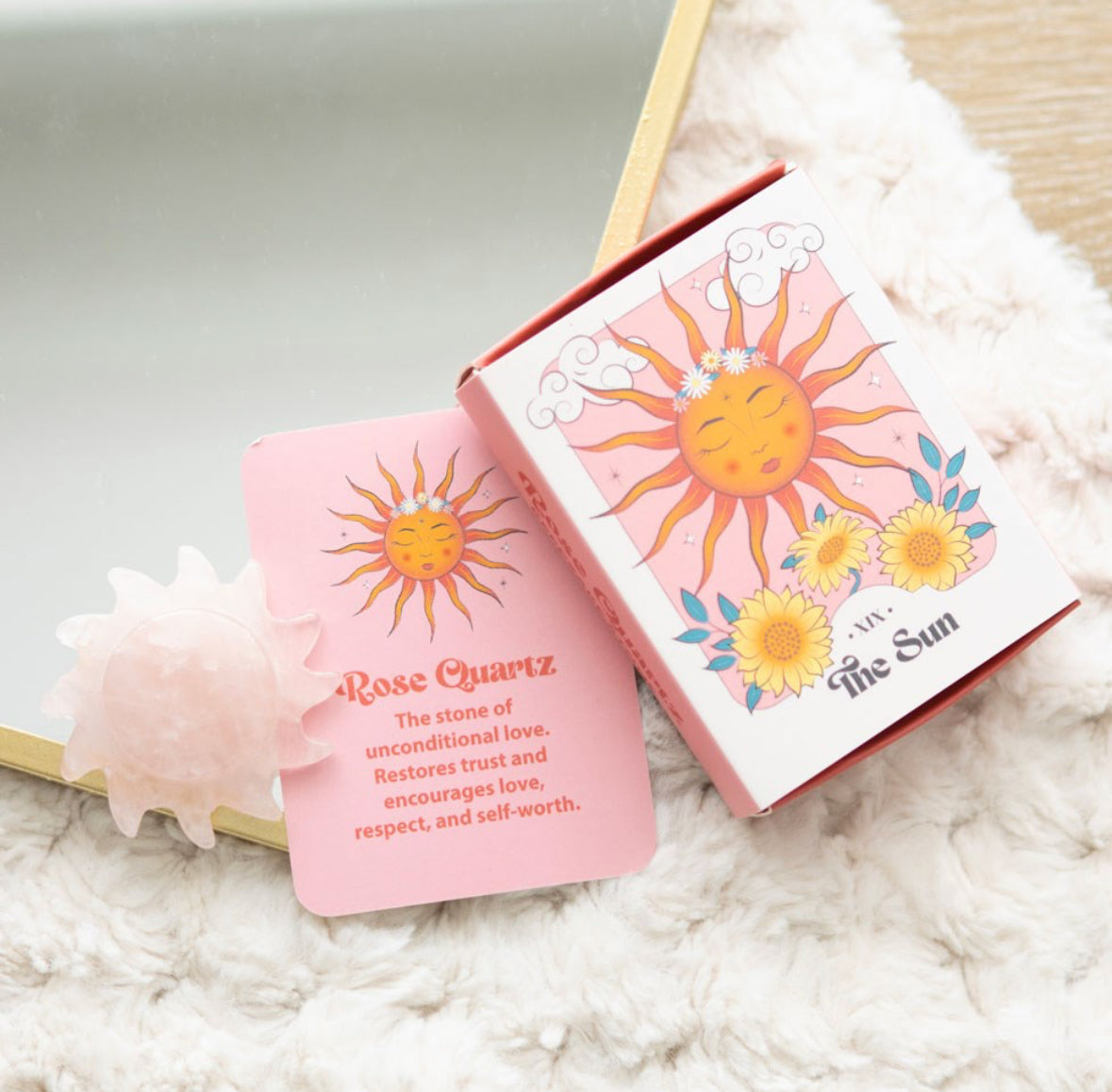 Rose Quartz sun keepsake in a box