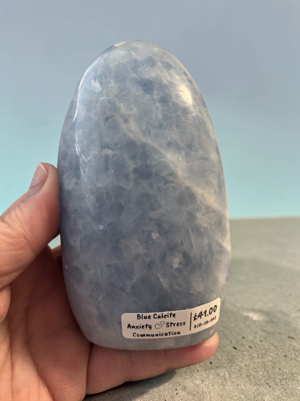 Blue calcite Freeform