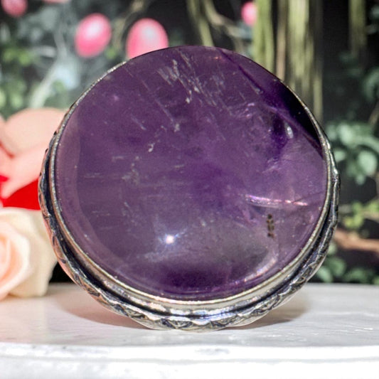 Amethyst 925 silver plated ring