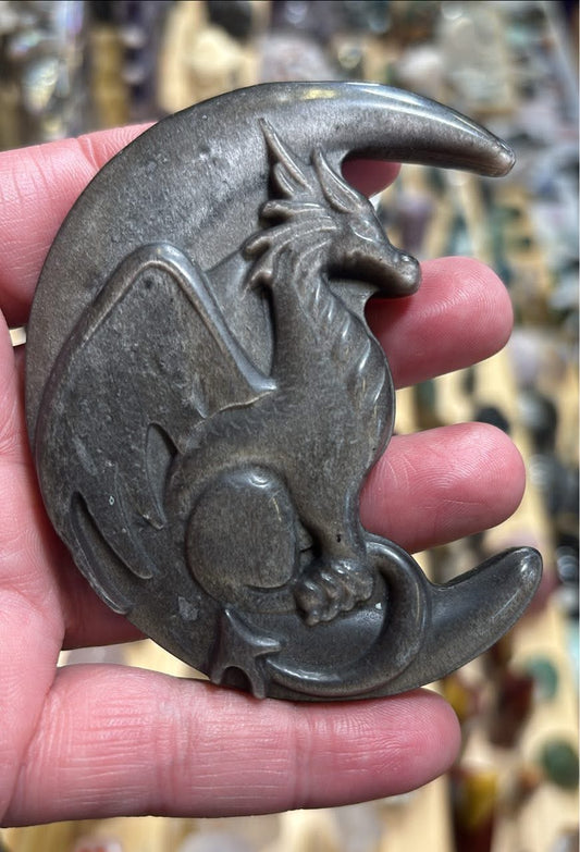 Silver Obsidian dragon moon