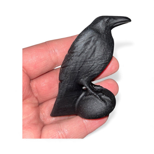 Black obsidian raven