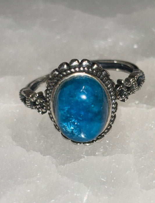 Blue apatite 925S adjustable ring