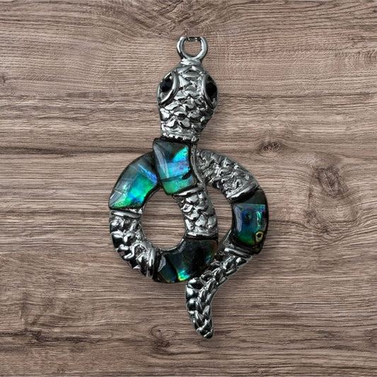 Abalone Shell snake pendant