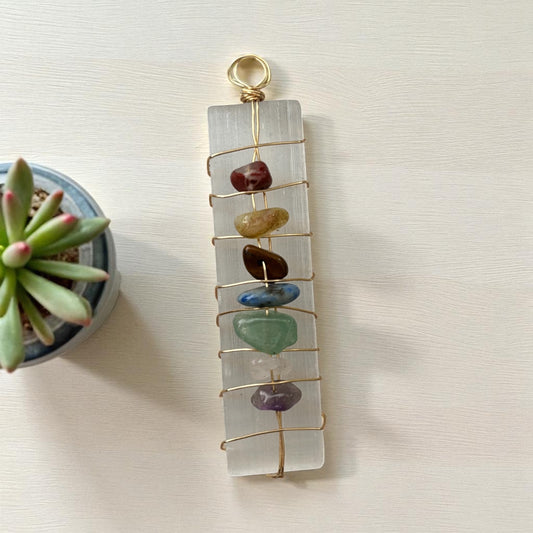 Selenite chakra pendant