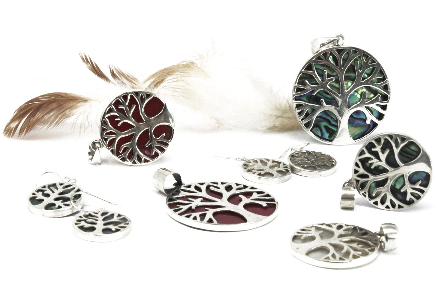 Tree of Life Pendant 22mm - Abalone