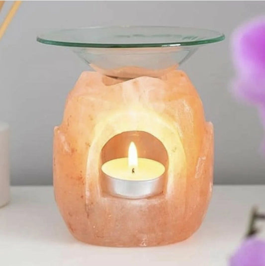 Himalayan salt oil burner, Lotus